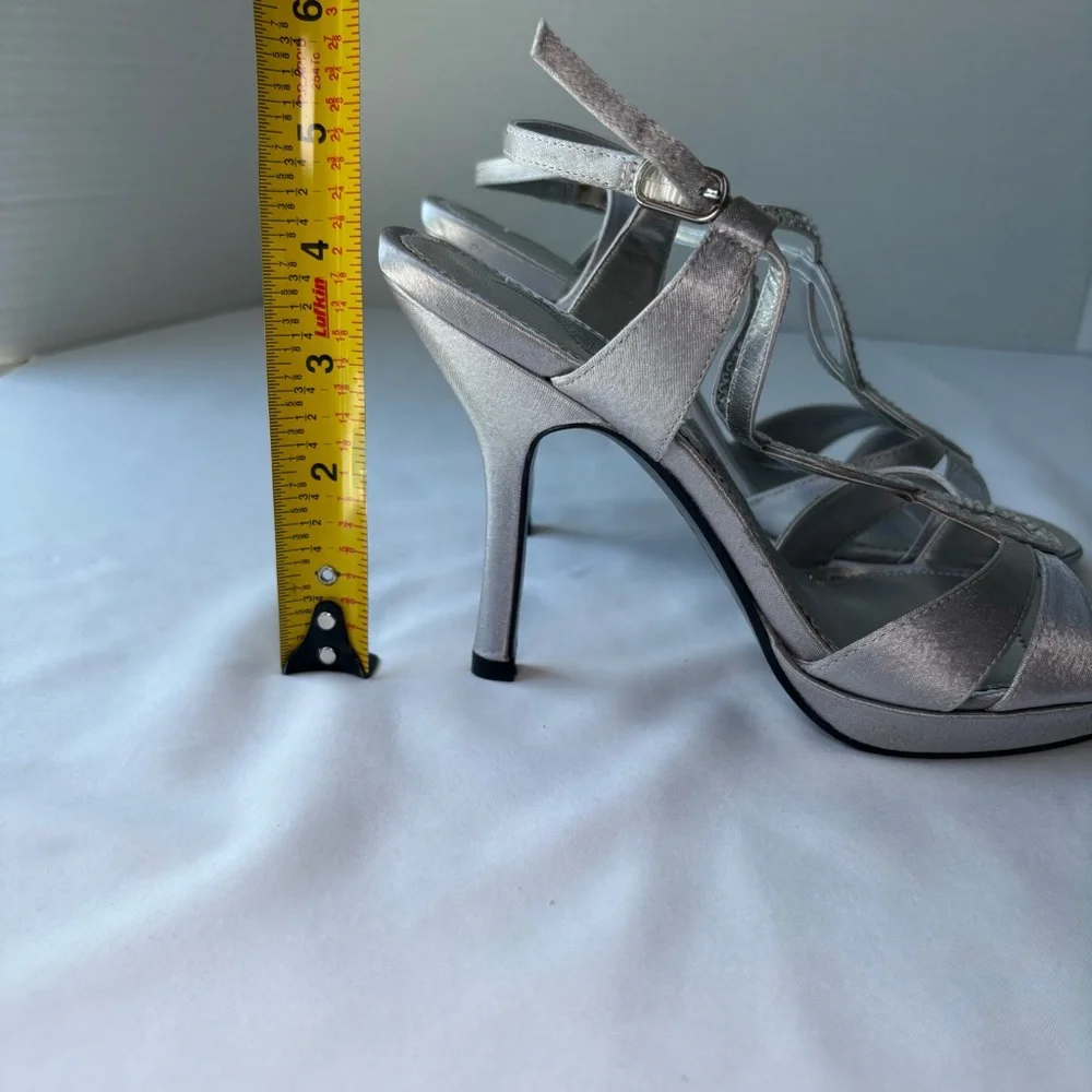 Touch of Nina Silver Rhinestone Heels